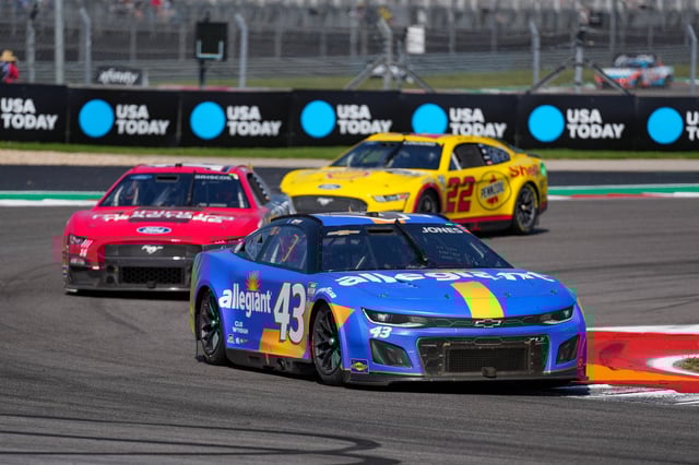 Mar 26, 2023; Austin, Texas, USA;  NASCAR Cup Series driver Erik Jones (43) at Circuit of the Americas. Mandatory Credit: Daniel Dunn-USA TODAY Sports/File Photo