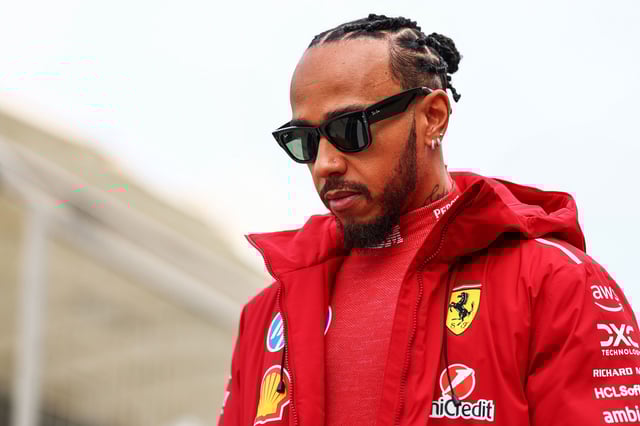 Lewis Hamilton during day one of F1 Testing at Bahrain International Circuit on Wednesday.