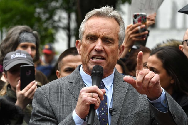 Robert F. Kennedy Jr. speaks during an anti-vaccination rally in West Capitol Park on Tuesday, May 14, 2019, in Albany, N.Y. (Will Waldron/Times Union)