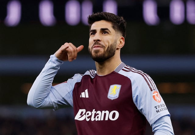 Soccer Football - FA Cup - Fifth Round - Aston Villa v Cardiff City - Villa Park, Birmingham, Britain - February 28, 2025 Aston Villa's Marco Asensio celebrates scoring their first goal Action Images via Reuters/Andrew Couldridge     TPX IMAGES OF THE DAY