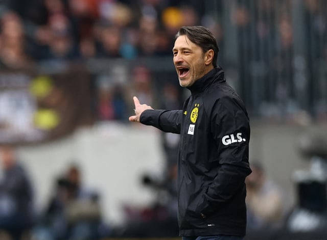 Soccer Football - Bundesliga - FC St. Pauli v Borussia Dortmund - Millerntor-Stadion, Hamburg, Germany - March 1, 2025 Borussia Dortmund coach Niko Kovac reacts REUTERS/Lisi Niesner