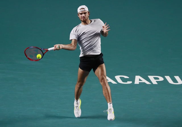 Tennis - Mexican Open - Arena GNP Seguros, Acapulco, Mexico - March 1, 2025 Czech Republic's Tomas Machac in action during his final match against Spain's Alejandro Davidovich Fokina REUTERS/Henry Romero