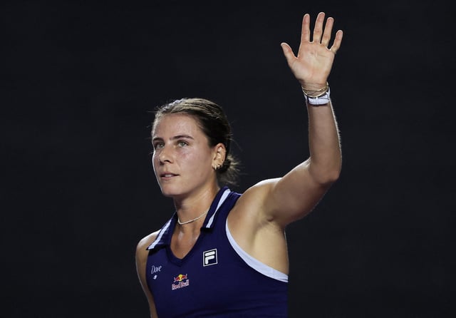 Tennis - Merida Open - Yucatan Country Club, Merida, Mexico - March 1, 2025 Emma Navarro of the U.S. celebrates after winning her semi final match against Armenia's Elina Avanesyan REUTERS/Carlos Perez Gallardo