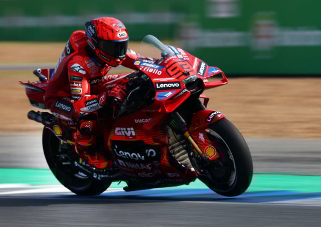 MotoGP - Thailand Grand Prix - Chang International Circuit, Buriram, Thailand - March 2, 2025 Ducati Lenovo Team's Marc Marquez in action during the MotoGP race REUTERS/Athit Perawongmetha