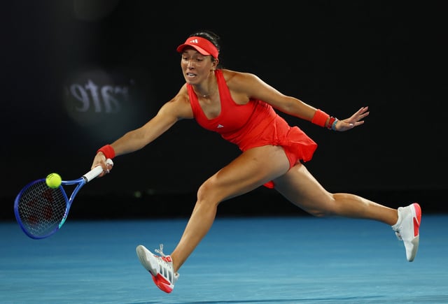 Tennis - Australian Open - Melbourne Park, Melbourne, Australia - January 17, 2025 Jessica Pegula of the U.S. in action during her third round match against Serbia's Olga Danilovic REUTERS/Edgar Su/File Photo