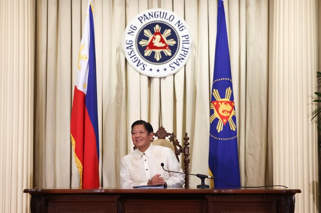 Philippine President Ferdinand Marcos Jr. gestures as he speaks during a meeting with U.S. Secretary of State Antony Blinken and US Secretary of Defense Lloyd Austin at the Malacanang presidential palace in Manila, Philippines on Tuesday. July 30, 2024. Basilio Sepe/Pool via REUTERS/File Photo