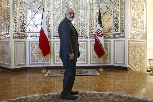 FILE - The then Iranian Foreign Minister Mohammad Javad Zarif stands prior to a meeting in Tehran, Iran, Sept. 6, 2015. (AP Photo/Vahid Salemi, File)