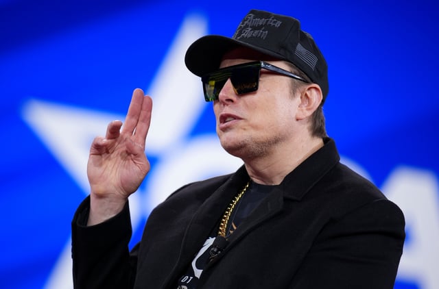 CEO of Tesla and SpaceX Elon Musk speaks at the Conservative Political Action Conference (CPAC) at the Gaylord National Resort Hotel And Convention Center on February 20, 2025, in Oxon Hill, Maryland.