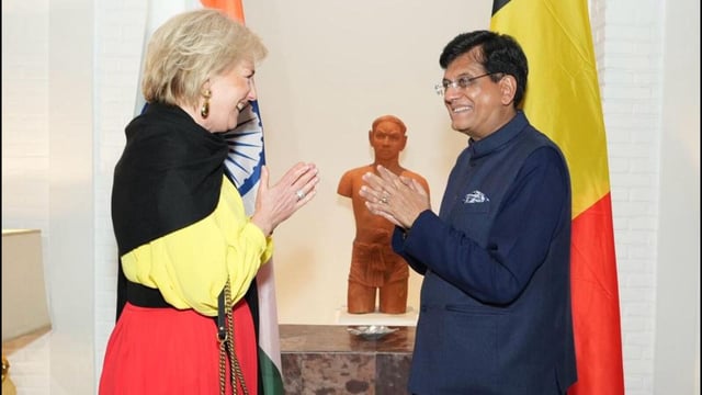 Union minister Piyush Goyal with Princess Astrid of Belgium. (Photo from X)