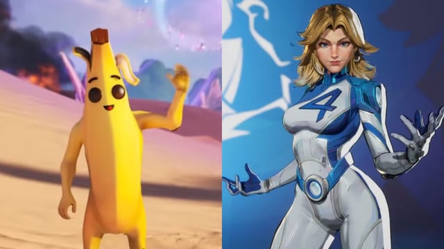 Peely from Fortnite with Invisible Woman from Marvel Rivals