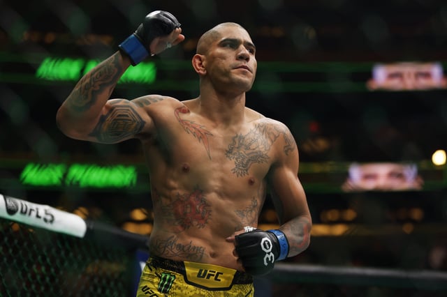 Alex Pereira of Brazil walks to the octagon to face Jiri Prochazka of the Czech Republic in the UFC light heavyweight championship fight during the UFC 295 event at Madison Square Garden on November 11, 2023 in New York City.