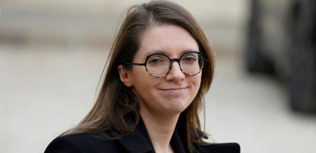 La ministre chargée de l'Égalité entre les femmes et les hommes Aurore Bergé le 19 février à l'Élysée à Paris