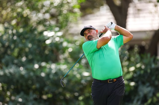 NAPLES, FLORIDA - FEBRUARY 15: Angel Cabrera of Argentina plays his shot on the eighth hole during the second round of the Chubb Classic 2025 at Tiburon Golf Club on February 15, 2025 in Naples, Florida. (Photo by Brennan Asplen/Getty Images)