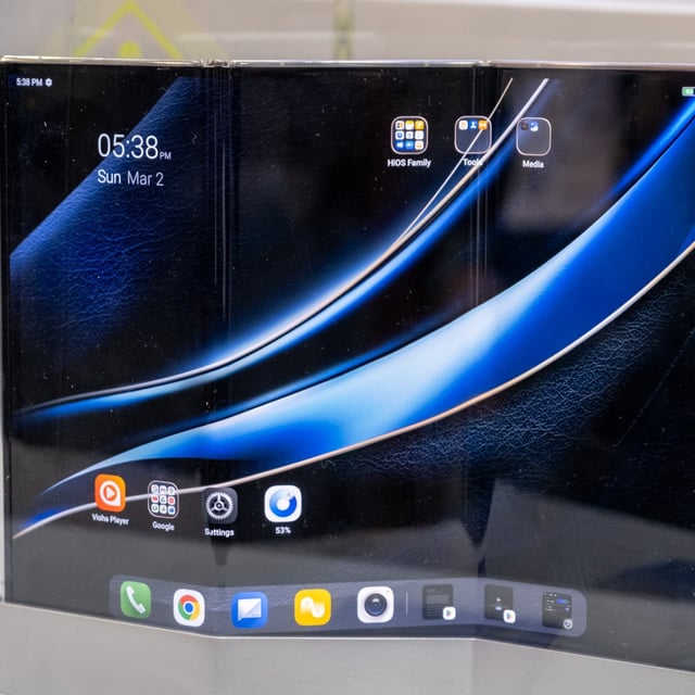 The tri-fold Tecno Phantom Ultimate 2 at MWC 2025. 