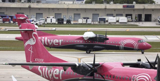 Planes operated by Hollywood-based Silver Airways, which cancelled all of its flights at Orlando International Airport this Saturday, are shown at Fort Lauderdale-Hollywood International Airport. (Carline Jean/South Florida Sun Sentinel file)