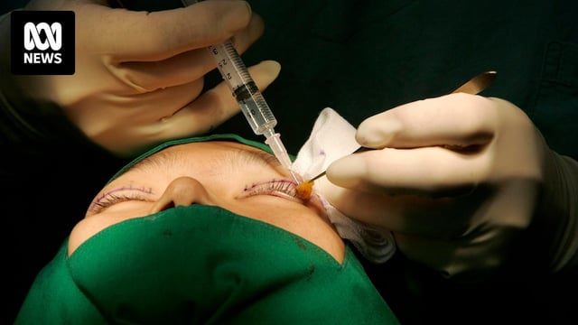 A plastic surgeon operates on a patient.