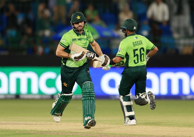 Cricket - ICC Men's Champions Trophy - Group A - Pakistan v New Zealand - National Stadium, Karachi, Pakistan - February 19, 2025 Pakistan's Salman Ali Agha and Babar Azam in action running between the wickets REUTERS/Akhtar Soomro/ File Photo