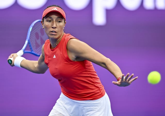 RESTRICTED TO EDITORIAL USE
Mandatory Credit: Photo by Noushad Thekkayil/NurPhoto/Shutterstock (15149067dn)
Jessica Pegula of the United States competes in her quarterfinals match during the WTA Qatar TotalEnergies Open 2025 tennis tournament at the Khalifa International Tennis Complex in Doha, Qatar, on February 13, 2025.
Qatar TotalEnergies Open - Day Five, Doha - 13 Feb 2025