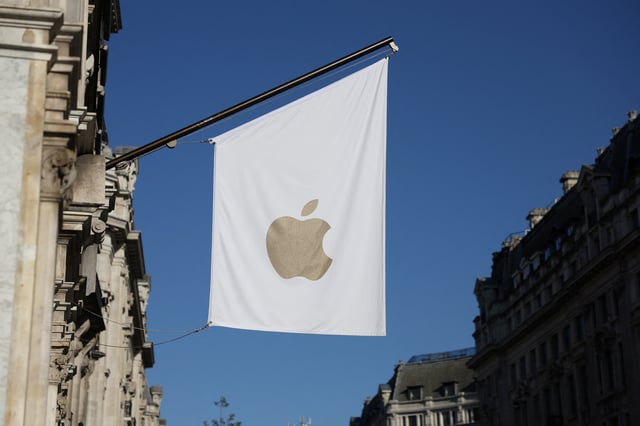 A view of a signage outside an Apple store in London, Britain, October 11, 2024. REUTERS/Mina Kim/File photo