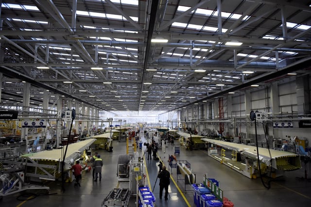 General view inside the Bombardier factory in Belfast, Northern Ireland September 26, 2017. REUTERS/Clodagh Kilcoyne/File photo