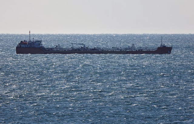 A crude oil tanker sails in Nakhodka Bay near the port city of Nakhodka, Russia, December 4, 2022. REUTERS/Tatiana Meel/File Photo