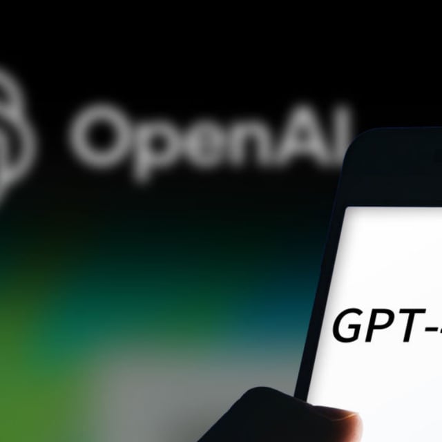 The text "GPT-4.5" is displayed on a smartphone screen with an OpenAI logo in the background.