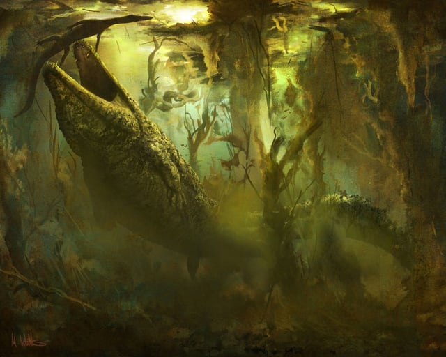 Mastodonsaurus Image by Mark P. Witton (https://www.markwitton.co.uk/palaeoart)