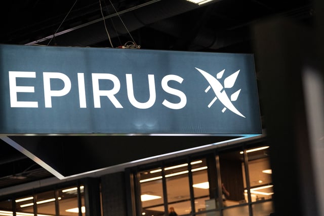 Signage for Epirus is seen during the Association of the United States Army annual meeting and exposition at the Walter E. Washington Convention Center in Washington, U.S., October 14, 2024. REUTERS/Nathan Howard/File Photo