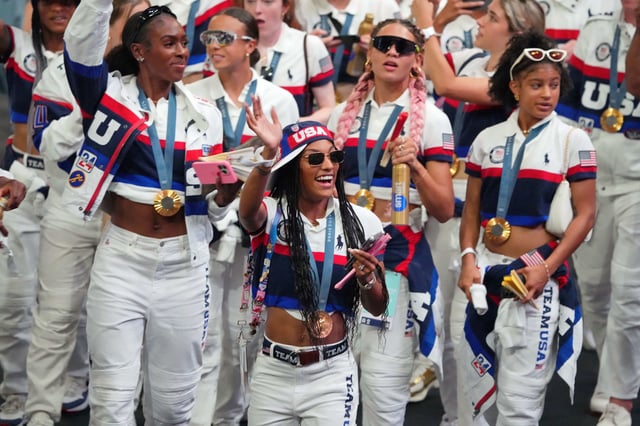 Team USA during the closing ceremony for the Paris 2024 Olympic Summer Games.