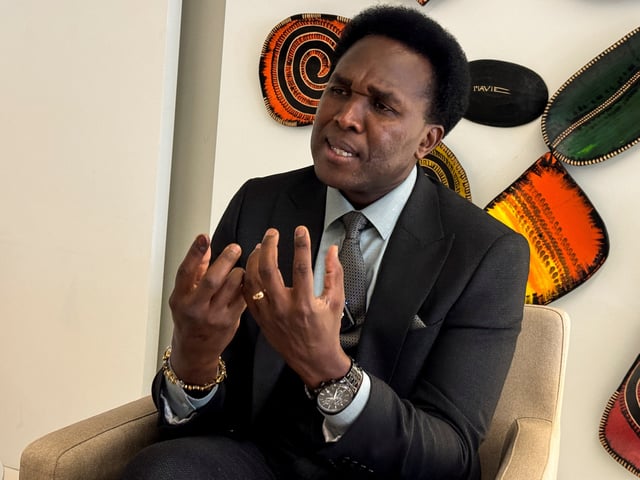 Independent candidate for the presidency of Mozambique Venancio Mondlane speaks during an interview in Maputo, Mozambique, October 11, 2024. REUTERS/Sisipho Skweyiya