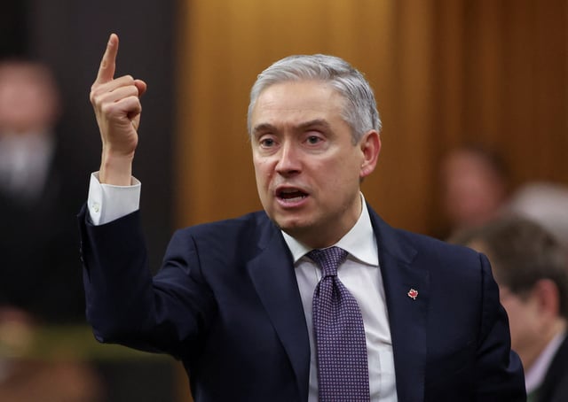Canada's Minister of Innovation, Science and Industry Francois-Philippe Champagne speaks during Question Period on Parliament Hill in Ottawa, Ontario, Canada, December 17, 2024.  REUTERS/Patrick Doyle/File Photo