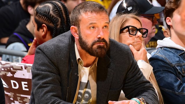 Ben Affleck at the Crypto.com Arena to watch the Lakers-Raptors game in November 2024.