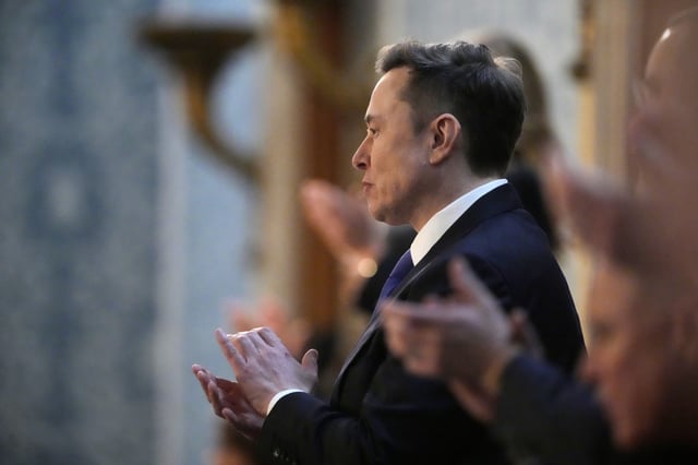 Elon Musk applauds as President Donald Trump addresses a joint session of Congress at the Capitol in Washington, Tuesday, March 4, 2025.