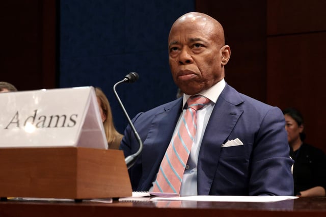 New York City Mayor Eric Adams is pictured during a House Oversight and Government Reform Committee hearing in Washington, D.C. on March 5, 2025.