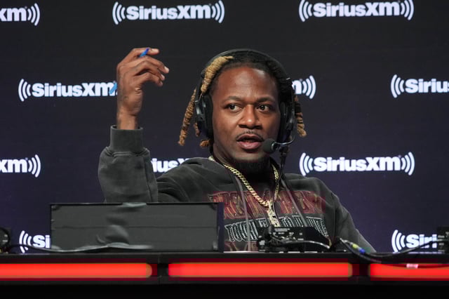 Adam "Pacman" Jones on radio row before Super Bowl 57.