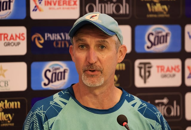 Cricket - Third Test - Pakistan Press Conference - Rawalpindi Cricket Stadium, Rawalpindi, Pakistan - October 23, 2024 Pakistan head coach Jason Gillespie during the press conference REUTERS/Akhtar Soomro/File Photo