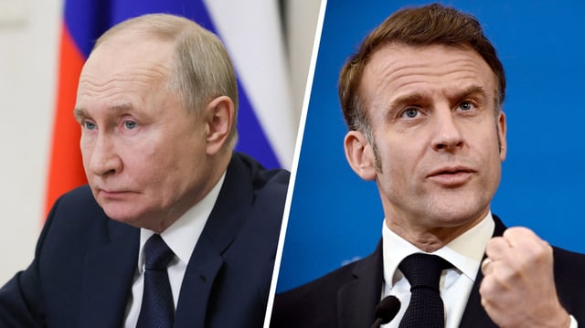 Vlaidmir Poutine et Emmanuel Macron.
