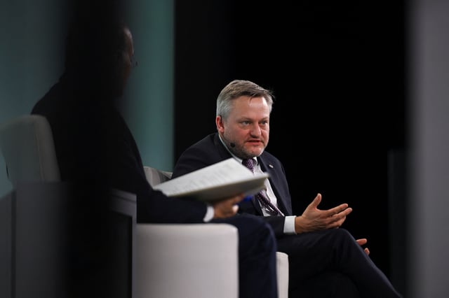 BP CEO Murray Auchincloss speaks on a panel during CERAWeek by S&P Global in Houston, Texas, U.S. March 19, 2024. REUTERS/Callaghan O'Hare/File Photo