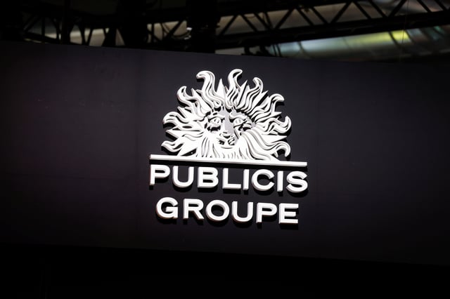 A logo of Publicis Groupe is seen at its exhibition space, at the Viva Technology conference dedicated to innovation and startups at Porte de Versailles exhibition center in Paris, France June 15, 2022. REUTERS/Benoit Tessier/File Photo