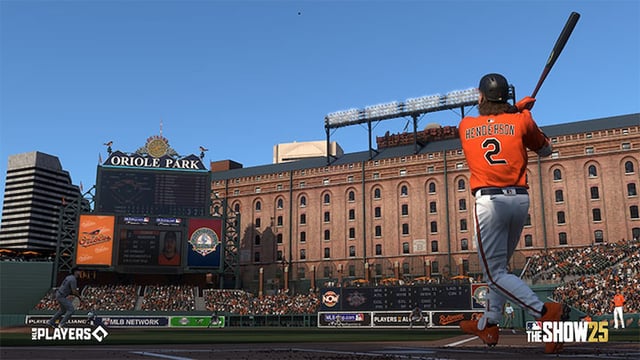 Gunnar Henderson hitting a home run in MLB The Show 25