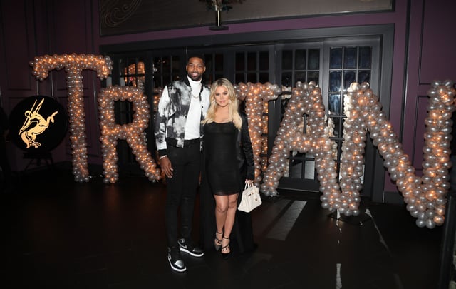Tristan Thompson and Khloé Kardashian posed for a photo on March 10, 2018, in Los Angeles, California.