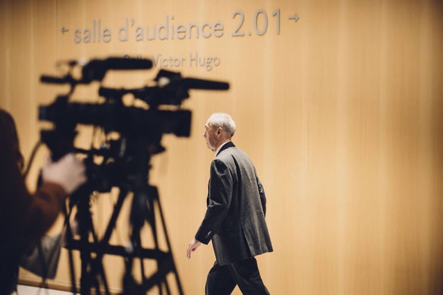 Claude Guéant, ex-secrétaire général de l'Elysée, au procès du financement libyen à Paris le 6 janvier.