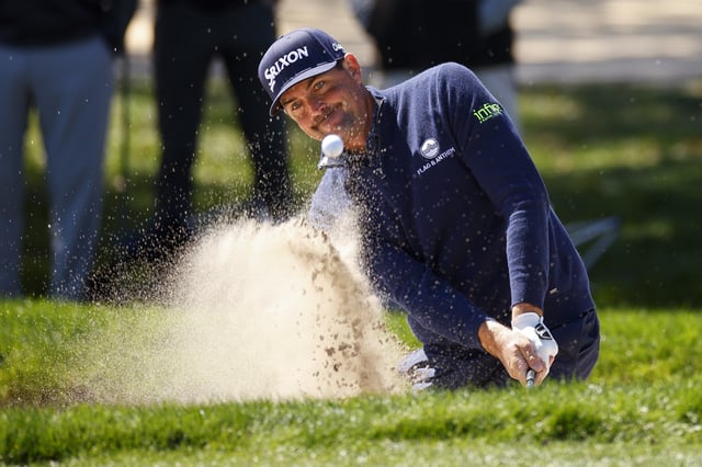Keegan Bradley hits out of a greenside bunker on the seventh hole during the first round of the Arnold Palmer Invitational presented by Mastercard 2025 at Arnold Palmer Bay Hill Golf Course on March 06, 2025 in Orlando, Florida.
