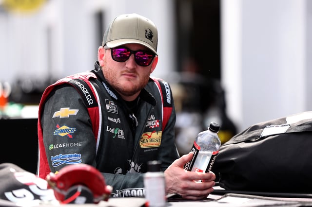 Ty Dillon, driver of the #10 Grizzly Nicotine Pouches Chevrolet looks on during practice for the NASCAR Cup Series Daytona 500 at Daytona International Speedway on February 15, 2025 in Daytona Beach, Florida.