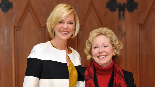 ESSLINGEN, GERMANY - FEBRUARY 03:  Actress Katherine Heigl and her mother Nancy after signing the golden book of Esslingen at the townhall on February 03, 2012 in Esslingen, Germany.