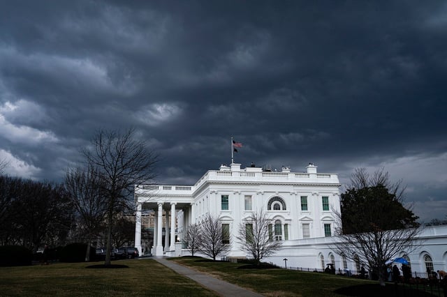 The White House in Washington, DC, US, on Thursday, Feb. 27, 2025. President Donald Trump said 25% tariffs on Canada and Mexico are on track to go into place on March 4, and said he would impose an additional 10% tax on Chinese imports, moves that would deepen his fight with the largest US trading partners. Photographer: Al Drago/Bloomberg via Getty Images via Getty Images