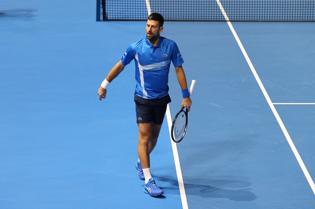 Tennis - Qatar Open - Khalifa International Tennis and Squash Complex, Doha, Qatar - February 19, 2025 Serbia's Novak Djokovic during his men's doubles quarter final match with Spain's Fernando Verdasco against Britain's Henry Patten and Finland's Harri Heliovaara REUTERS/Ibraheem Al Omari/File Photo