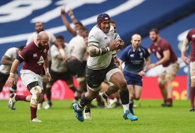 Rugby Union - Autumn Nations Cup - Georgia v Fiji - Murrayfield, Edinburgh, Scotland, Britain - December 5, 2020 Fiji’s Nemani Nadolo runs through to score their sixth try to complete his hat-trick REUTERS/Russell Cheyne/File Photo