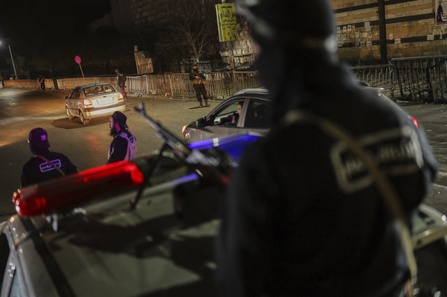 Syrian government forces are deployed amid heightened security in Damascus, Syria, Thursday, March 6, 2025. (AP Photo/Ghaith Alsayed)