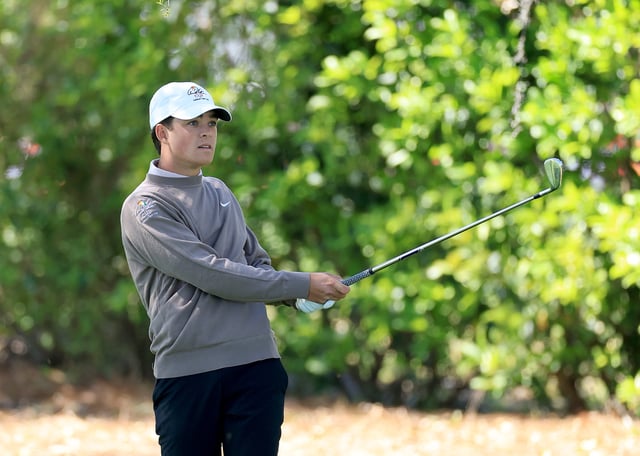 ORLANDO, FLORIDA - MARCH 06: Jackson Koivun of The United States plays his second shot on the first hole during the first round of the Arnold Palmer Invitational presented by Mastercard 2025 at Arnold Palmer Bay Hill Golf Course on March 06, 2025 in Orlando, Florida.